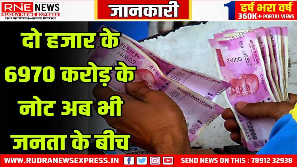 दो हजार के 6970 करोड़ के नोट अब भी जनता के बीच