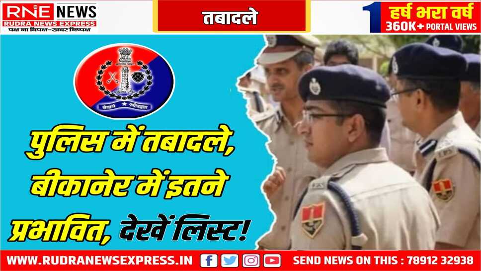 Rajasthan Police : 179 निरीक्षकों के ट्रांसफर, जानिये कौन, कहां से कहां?