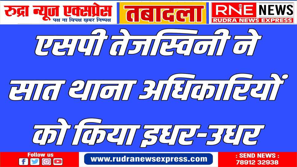 जिला पुलिस में लगातार फेरबदल जारी, कल 16 अधिकारियों के बाद आज सात का तबादला