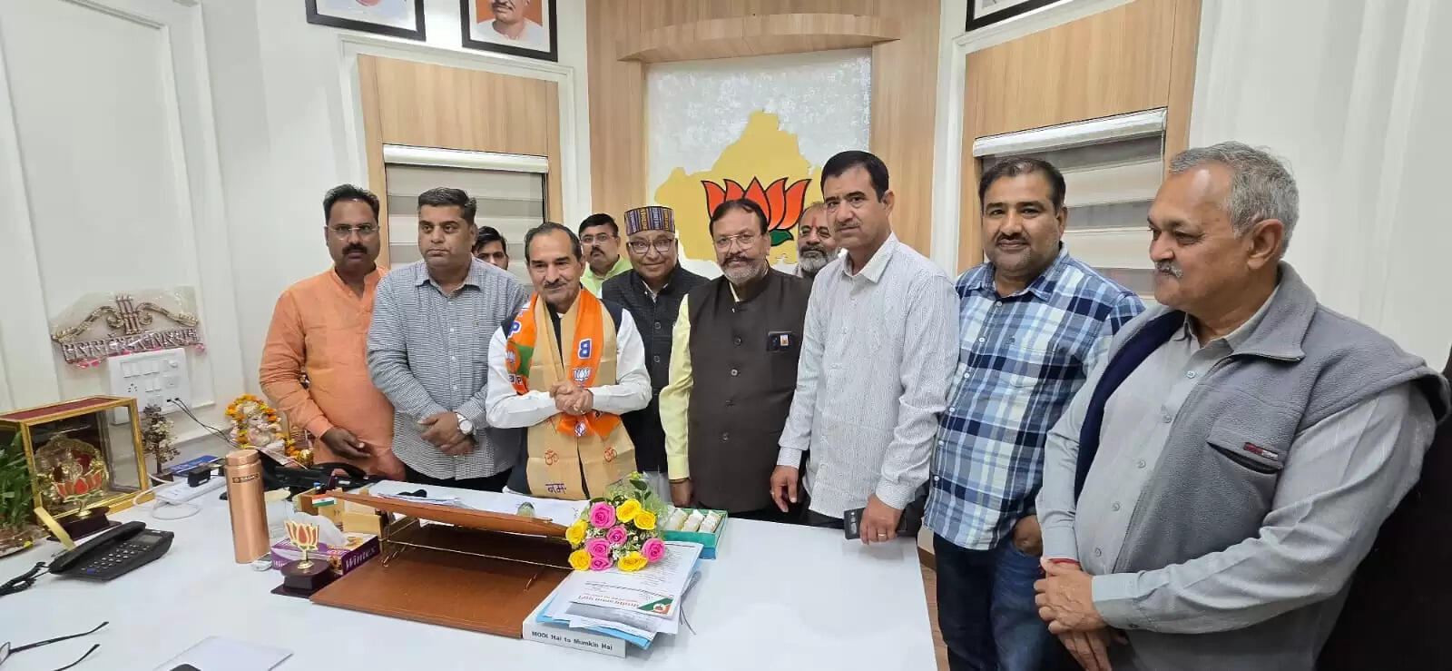 भाजपा प्रदेश अध्यक्ष मदन राठौड़ का अभिनंदन, संगठन को मजबूत करने पर चर्चा