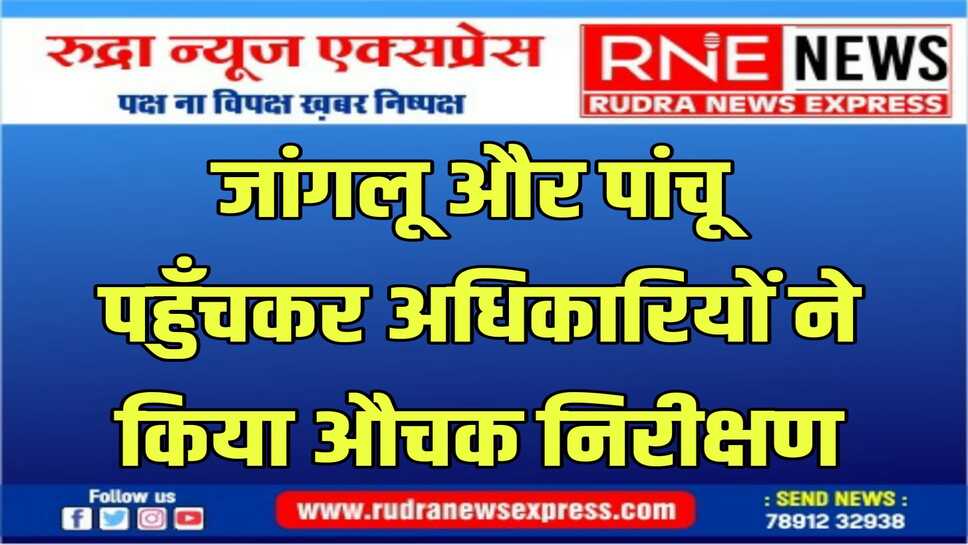औचक निरीक्षण में पाई कमियां, संयुक्त निदेशक ने दिये तत्काल निस्तारण के निर्देश
