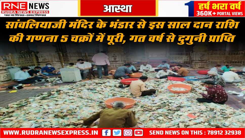 सांवलिया सेठ के भंडार से निकले 23 करोड़ नकद, गत वर्ष की अमावस्या से दुगुनी राशि निकली