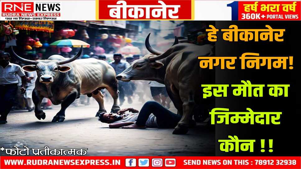 Bikaner : लालजी होटल के पास सांड भिड़े, घायल व्यक्ति की पीबीएम में मौत