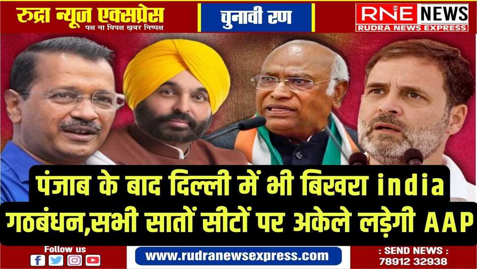 पंजाब के बाद दिल्ली में भी कांग्रेस व आप का गठबंधन सम्भव नहीं