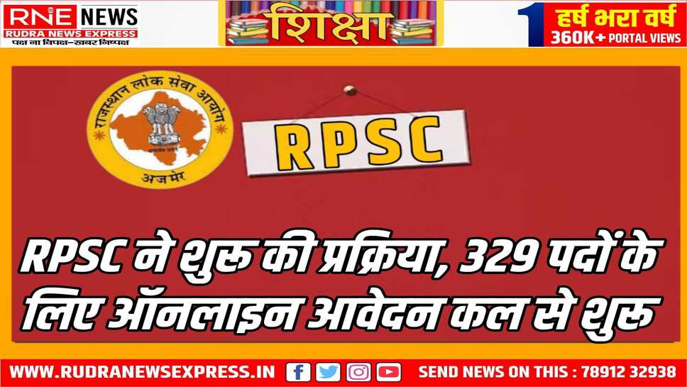 RPSC ने सहायक आचार्य भर्ती प्रक्रिया आरम्भ की, इन पदों के लिए आवेदन का काम कल से होगा शुरू