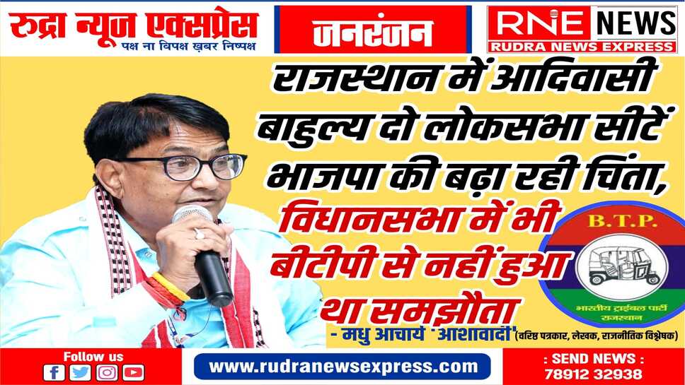 बीटीपी आदिवासी क्षेत्रों में भाजपा - कांग्रेस के लिए बड़ी समस्या, चुनावी गणित गड़बड़ायेगा