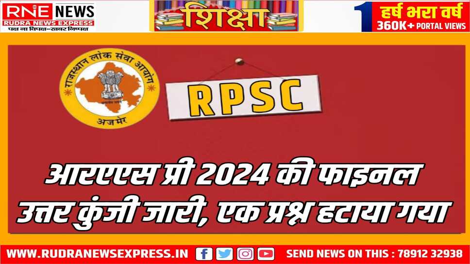 RPSC RAS: फाइनल आंसर की जारी की , एक प्रश्न को हटाया गया, आरएएस प्री परीक्षा 2024 की आरपीएससी ने आंसर की जारी की