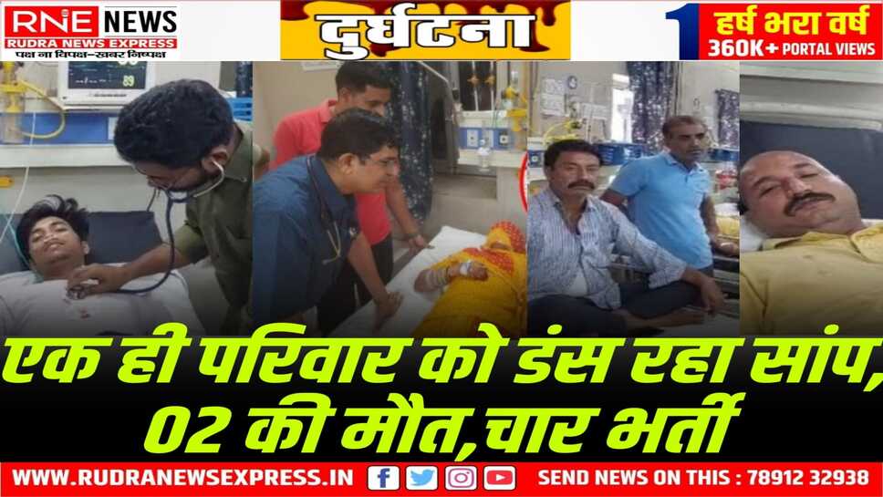 RAJASTHAN : सांप के डंसने से पिता-पुत्र का निधन, शोक में शामिल परिवार के तीन लोगों सहित पड़ोसन को भी डंसा