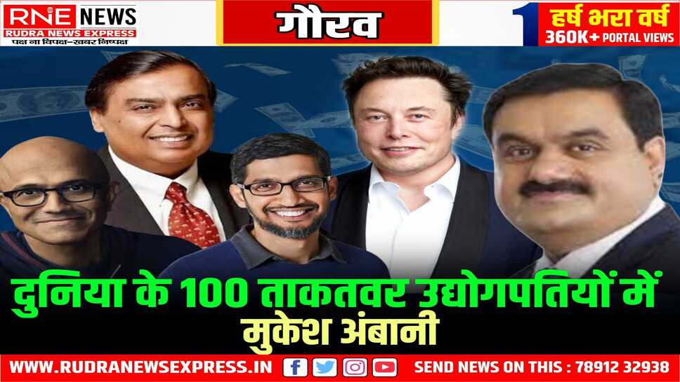 दुनिया के 100 ताकतवर उद्योगपतियों में मुकेश अंबानी