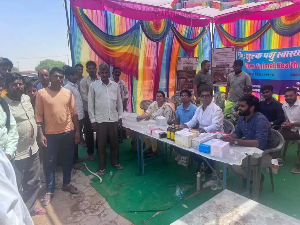 शिविर में पशुओं का किया निशुल्क इलाज, हीटवेव से बचाव के उपाय बताए