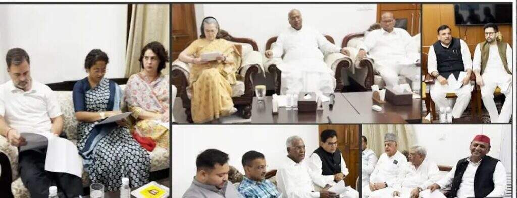 जेल जाने से पहले इंडिया गठबंधन की मीटिंग में पहुंचे केजरीवाल