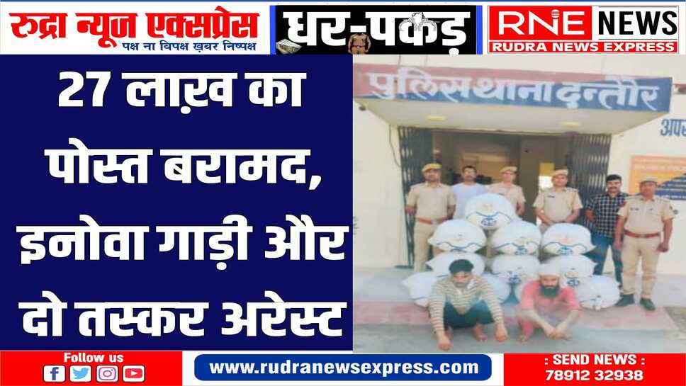 BIKANER CRIME : दंतौर पुलिस ने मुखबिर की सूचना पर कार्रवाई की