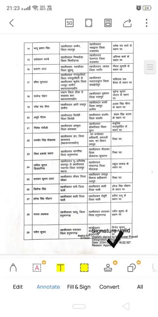 बीकानेर के उपखंडो के तहसीलदार बदले