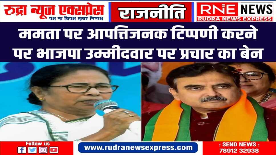 ममता पर टिप्पणी करना भाजपा के अभिजीत गंगोपाध्याय को पड़ा भारी, 24 घन्टे के लिए चुनाव प्रचार पर बेन