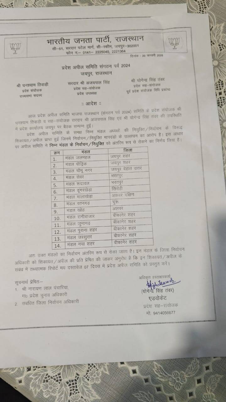 शिकायतों के आधार पर रोकी है नियुक्ति