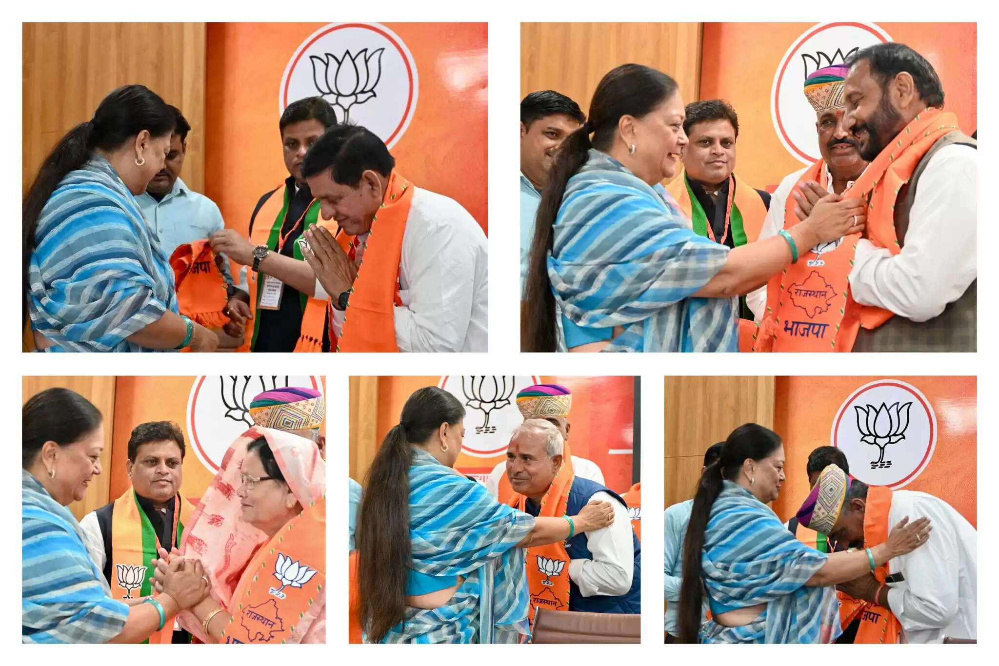 Rajasthan BJP : सात में से पांच सीटें जीतने पर राजे ने भाजपा कार्यालय पहुंच विधायकों को बधाई दी