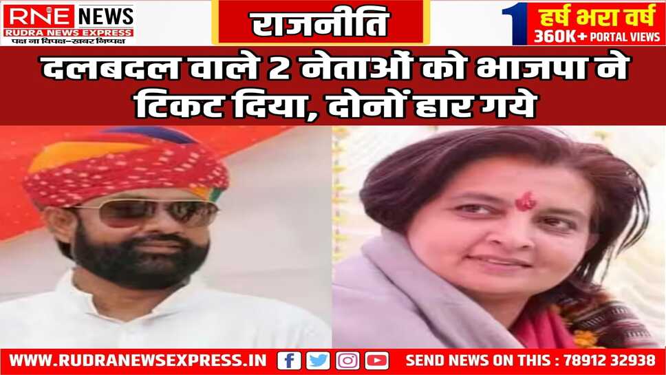 कांग्रेस से भाजपा में आये ज्योति मिर्धा व महेन्द्रजीत सिंह मालवीय नहीं बचा पाए लोकसभा सीट, दोनों हारे