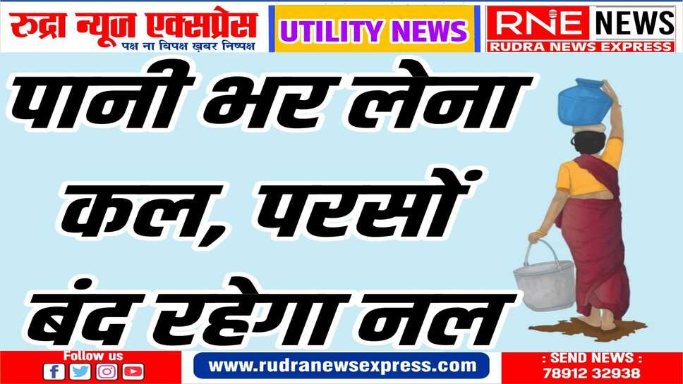 Utility News : जानिए 18 को बीकानेर शहर में कहां-कहां पानी की सप्लाई नहीं होगी !