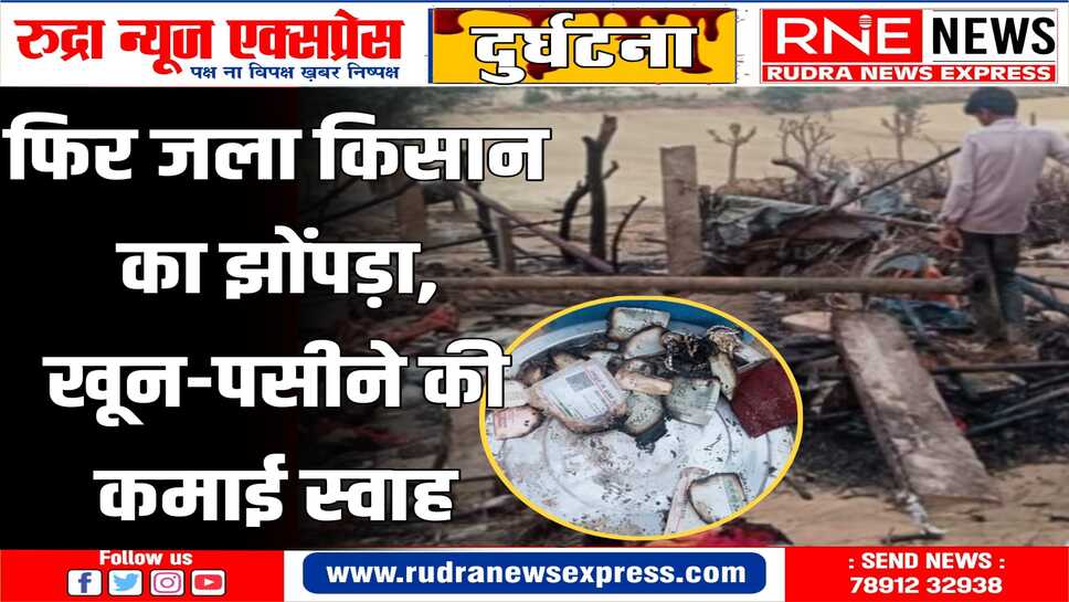 SHRI DUNGARGARH : लखासर में किसान का आशियाना जला, पैसे-कपड़े, सामान सब खत्म