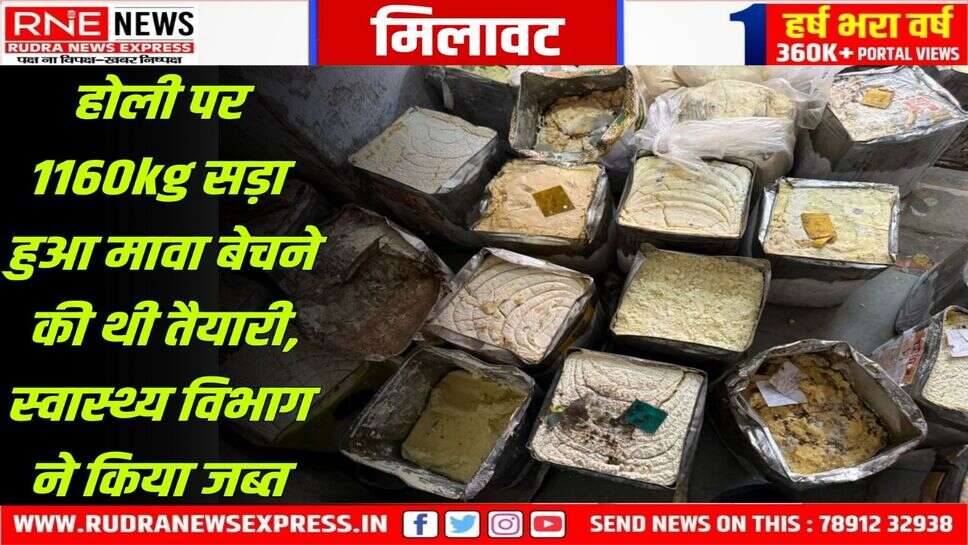 'शुद्ध आहार मिलावट पर वार' के अंतर्गत होली के अवसर पर स्वास्थ्य विभाग की कार्रवाई