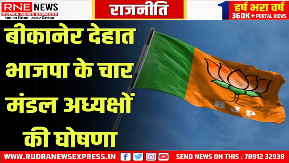 BJP Bikaner : श्रीडूंगरगढ़ के दो, खाजूवाला व नापासर मंडल अध्यक्ष घोषित
