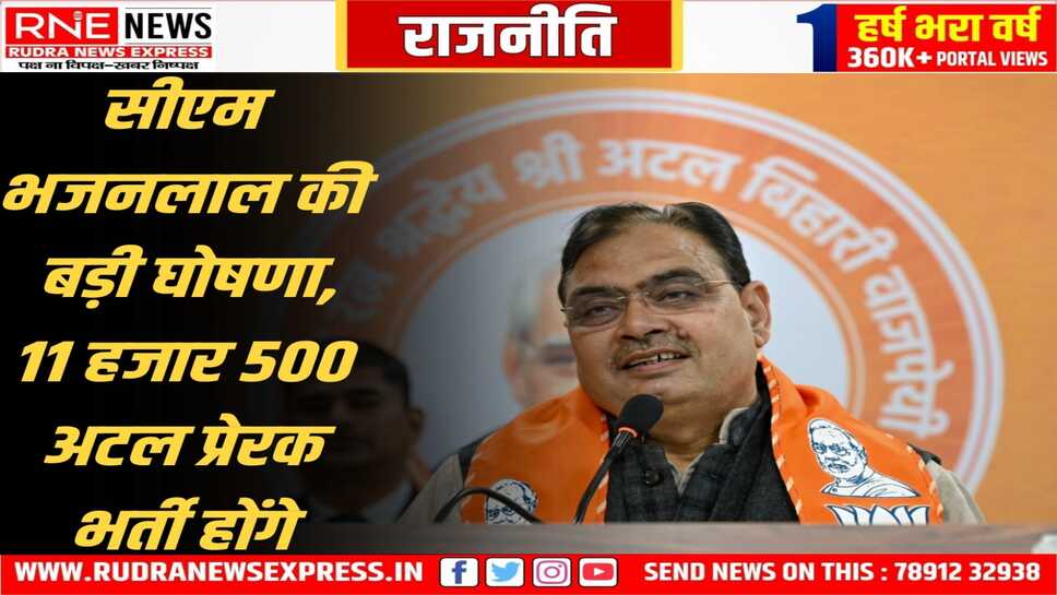 Rajasthan : 50 हजार महात्मा गांधी प्रेरक भर्ती रद्द करने के बाद अब 11 हजार 500 अटल प्रेरक भर्ती की घोषणा