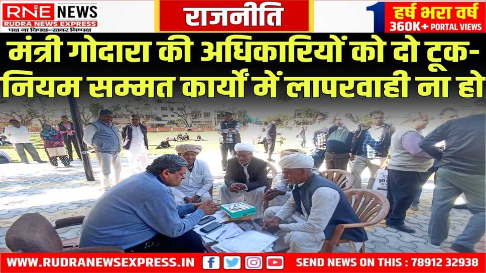 Bikaner : मंत्री गोदारा ने विकास के लिए विधायक निधि से 45 लाख दिए