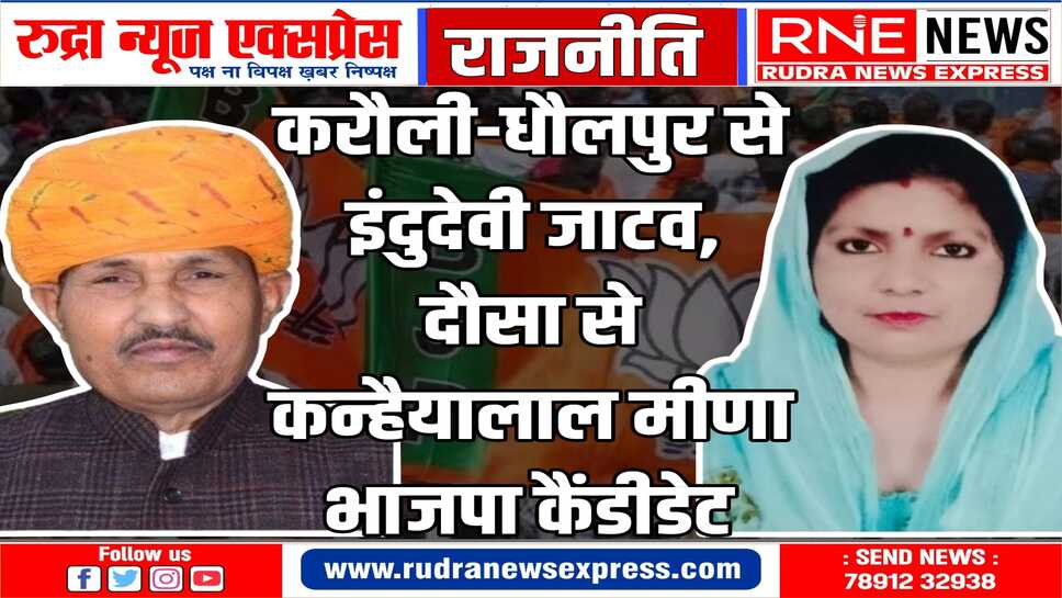 भाजपा ने राजस्थान में दो और प्रत्याशी घोषित किये, राजस्थान में अब 24 कैंडीडेट