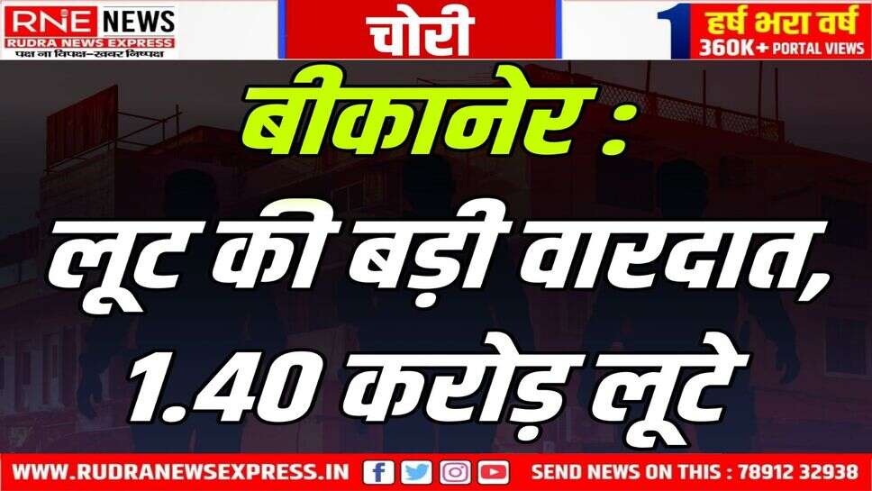 Loot in Bikaner : इंद्रा कॉलोनी में व्यापारी के कर्मचारियों से 1.40 करोड़ की लूट