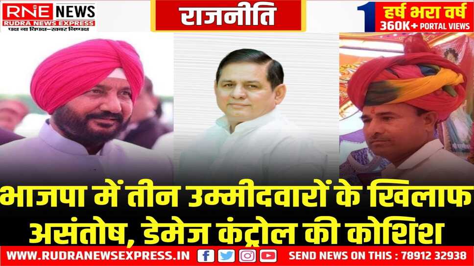 उप चुनाव : रामगढ़, झुंझनु व सलूम्बर में समर्थक नाराज