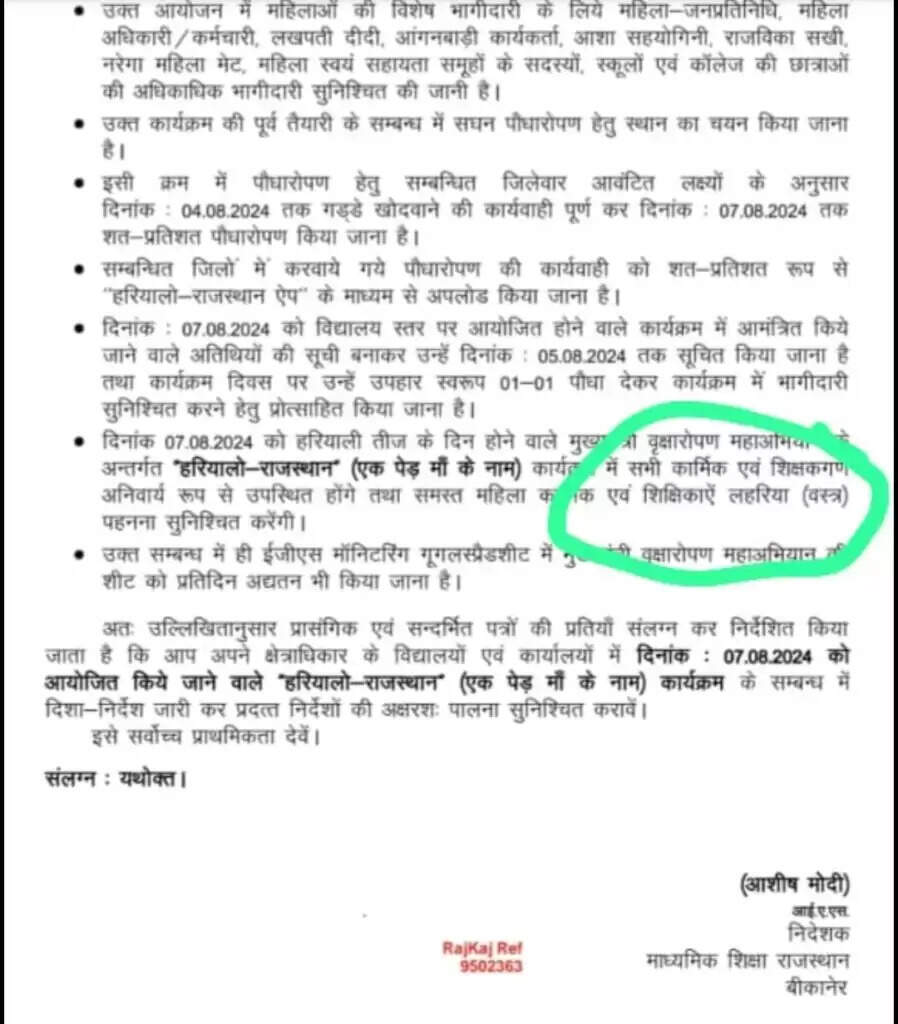 हरियालो उत्सव: जिस महिला कार्मिक-शिक्षिका के वार्डरोब में लहरिया नहीं, वे हाथोंहाथ बाजार निकली