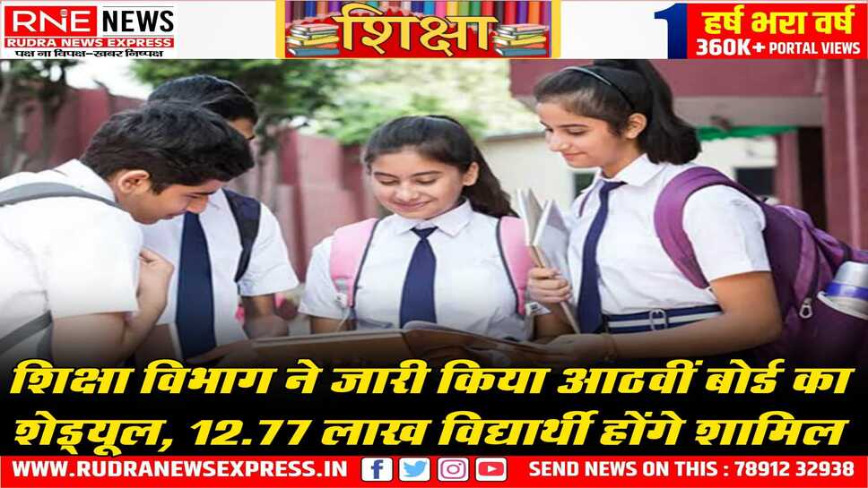 आठवीं बोर्ड परीक्षा के रोल नम्बर जारी, परीक्षाएं 20 मार्च से, परीक्षार्थियों के प्रवेश पत्र ऑनलाइन जारी किए गए