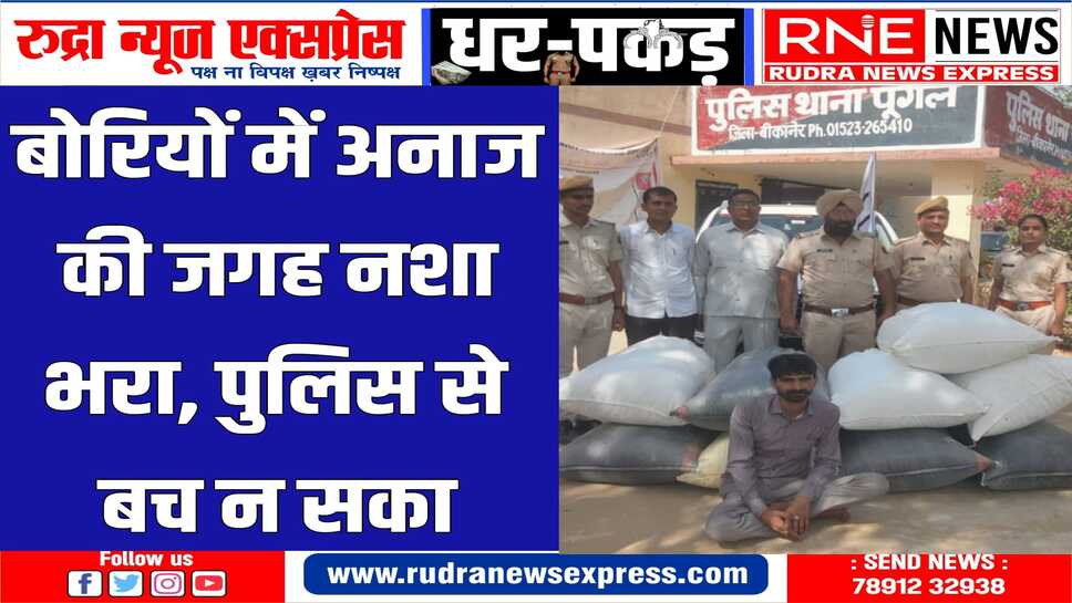 पूगल पुलिस की बड़ी कार्रवाई: स्कॉर्पियो में भरा 1.55 क्विंटल डोडा-पोस्त ले जाता शख्स गिरफ्तार