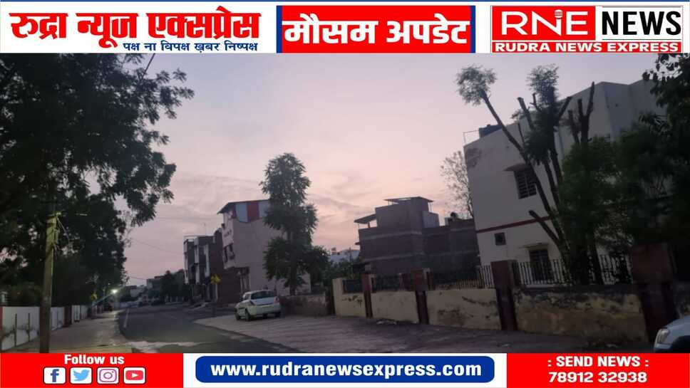 मौसम : सुबह मौसम खुशनुमा, हवा भी ठंडी, आज मेघगर्जन व बारिश के आसार