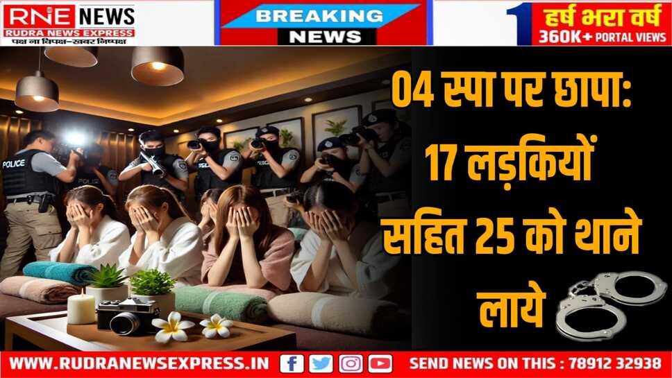 Raid on Spa : सादी वर्दी में गये थानेदार ने टोह ली, फिर चार टीमों के साथ चार स्पा पर छापा मारा, चल रहा देह व्यापार
