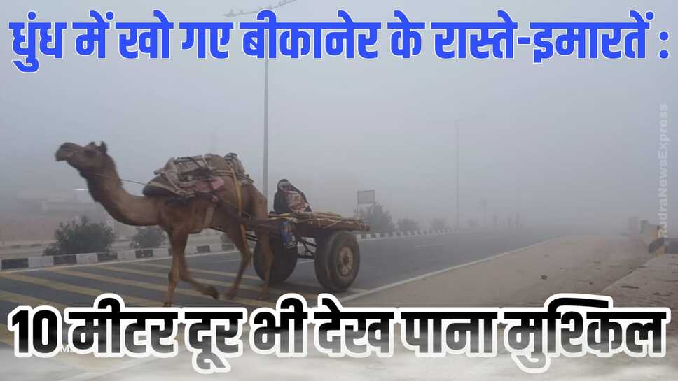 बीकानेर में फिर धुंध : शहर से गांव तक कोहरे में डूबे, तापमान 7.2°