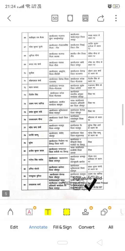 बीकानेर के उपखंडो के तहसीलदार बदले