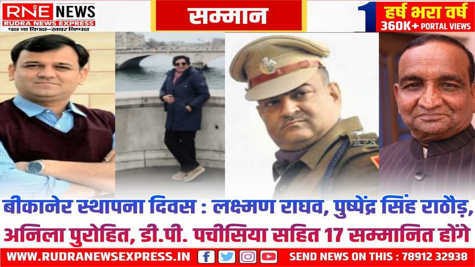 Bikaner : राव बीकाजी संस्थान करेगा 17 प्रतिभाओं का सम्मान, बीकाजी प्रतिमा स्थल पर मुख्य समारोह होगा