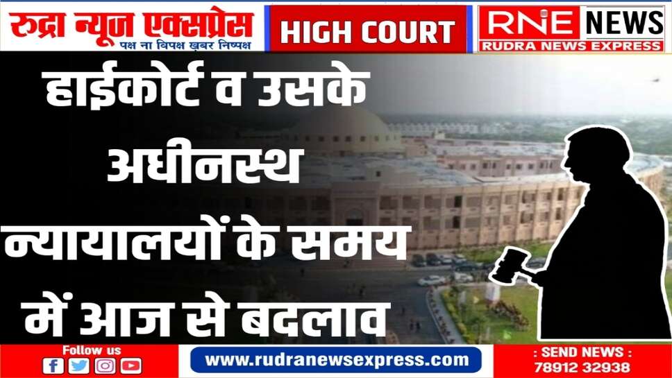 गर्मी का मौसम आने के कारण न्यायालयों के समय में हुआ बदलाव