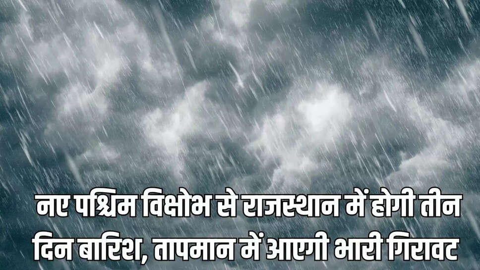 Rajasthan weather Alert : नए पश्चिम विक्षोभ से राजस्थान में होगी तीन दिन बारिश, तापमान में आएगी भारी गिरावट&nbsp;