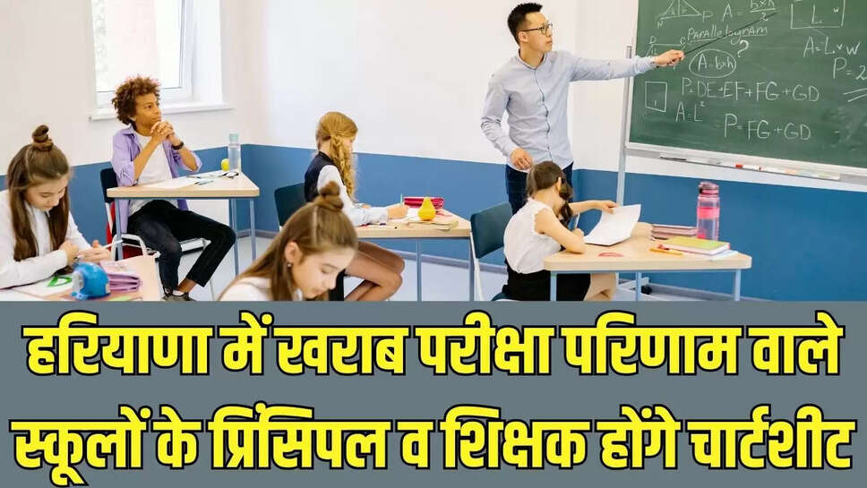 Haryana Education  हरियाणा में खराब परीक्षा परिणाम वाले स्कूलों के प्रिंसिपल व शिक्षक होंगे चार्टशीट