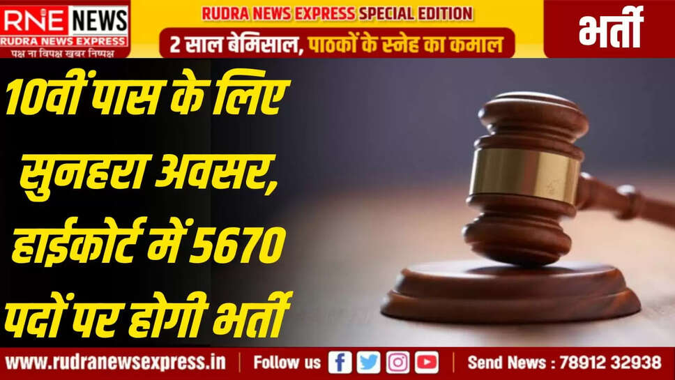हाईकोर्ट में 5670 पदों पर होगी भर्ती