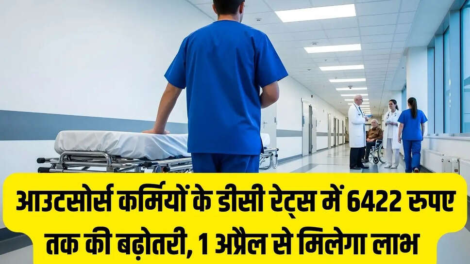 DC Rates : आउटसोर्स कर्मियों के डीसी रेट्स में 6422 रुपए तक की बढ़ोतरी, 1 अप्रैल से मिलेगा लाभ&nbsp;