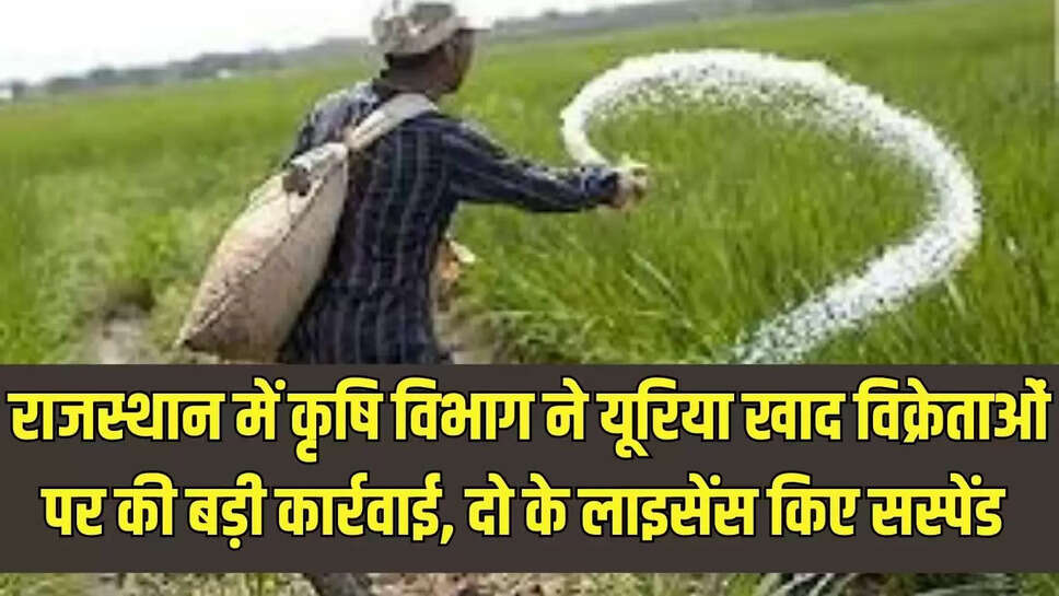 License suspended  राजस्थान में कृषि विभाग ने यूरिया खाद विक्रेताओं पर की बड़ी कार्रवाई, दो के लाइसेंस किए सस्पेंड 