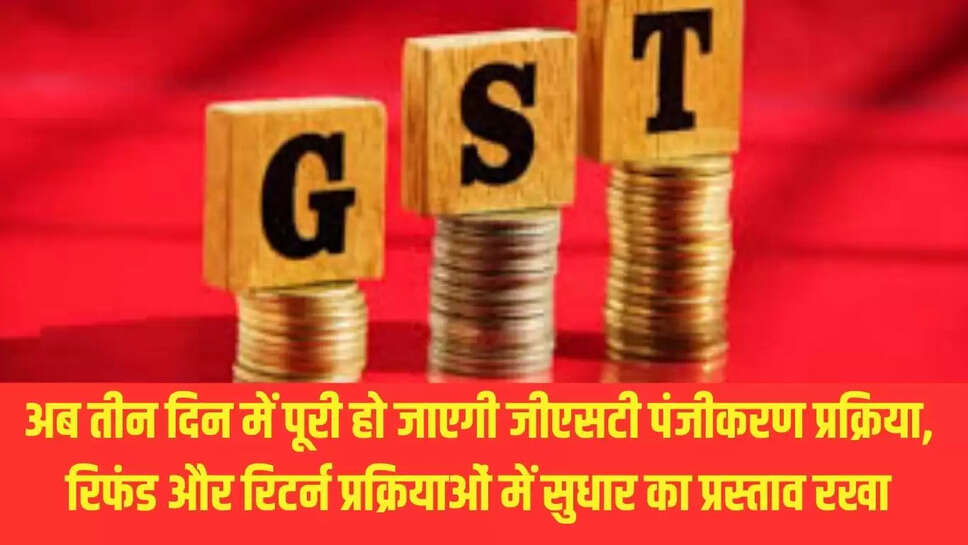 अब तीन दिन में पूरी हो जाएगी जीएसटी पंजीकरण प्रक्रिया, रिफंड और रिटर्न प्रक्रियाओं में सुधार का प्रस्ताव रखा