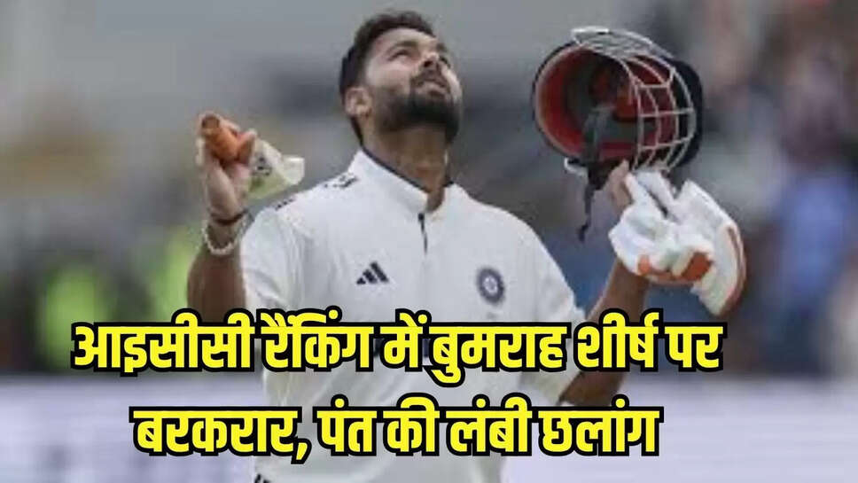 आइसीसी रैंकिंग में बुमराह शीर्ष पर बरकरार, पंत की लंबी छलांग