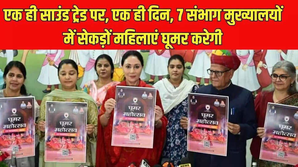 Ghoomer Festiwal 2025  एक ही साउंड ट्रेड पर, एक ही दिन,  7 संभाग मुख्यालयों में सेकड़ों महिलाएं घूमर करेगी