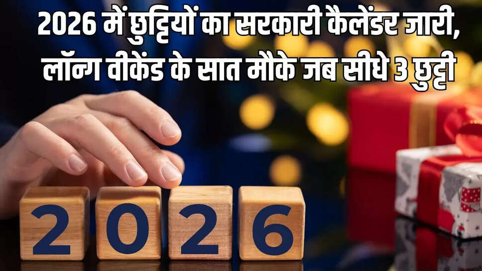 Govt Holiday Calendar : 2026 में छुट्टियों का सरकारी कैलेंडर जारी, लॉन्ग वीकेंड के सात मौके जब सीधे 3 छुट्टी