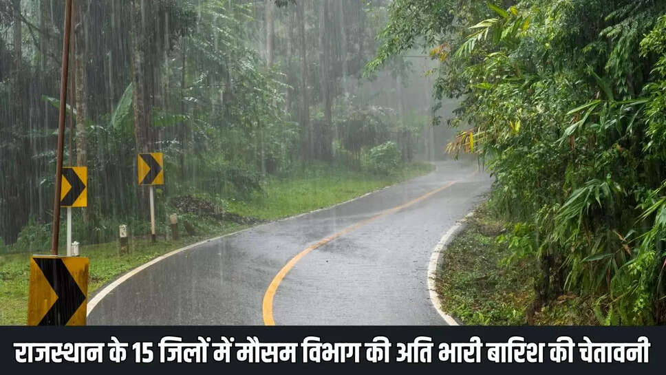 Weather Update  राजस्थान के 15 जिलों में मौसम विभाग की अति भारी बारिश की चेतावनी