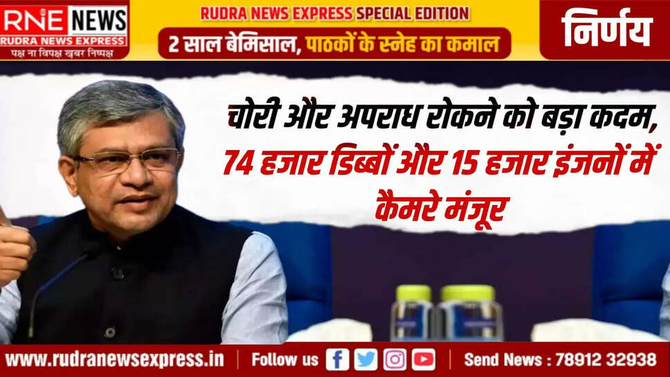  74 हजार डिब्बों और 15 हजार इंजनों में कैमरे मंजूर